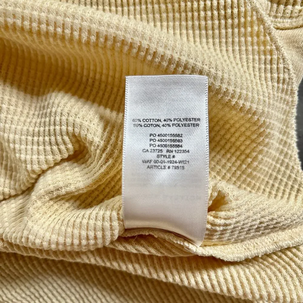 Aritzia Thermal Waffle Knit Cowl Neck Sweater Soft Butter Yellow Medium